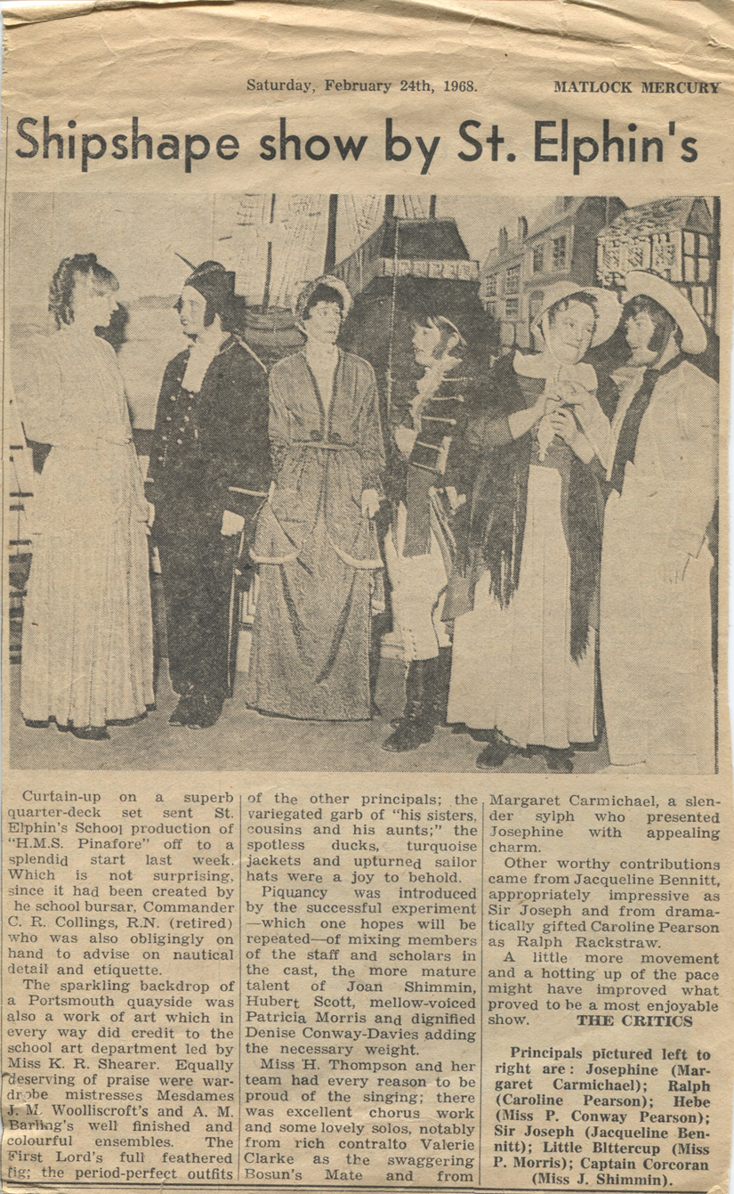 HMS Pinafore 1968 - St Elphin's School